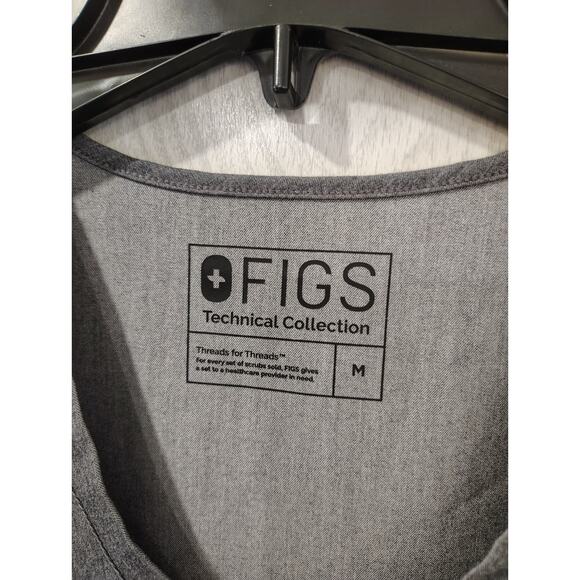 Figs Technical Collection Three-Pocket Scrub Top Graphite Size M 100% Awesome - Picture 5 of 9